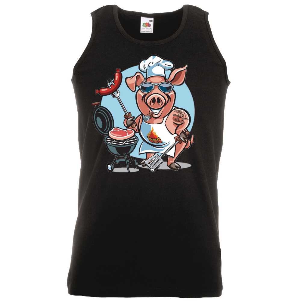 HIHATON T-PAITA MUSTA - GRILL PIG (3089)