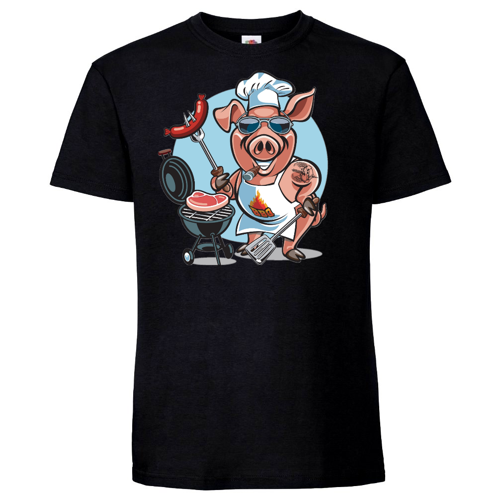 T-PAITA MUSTA - GRILL PIG (3089)