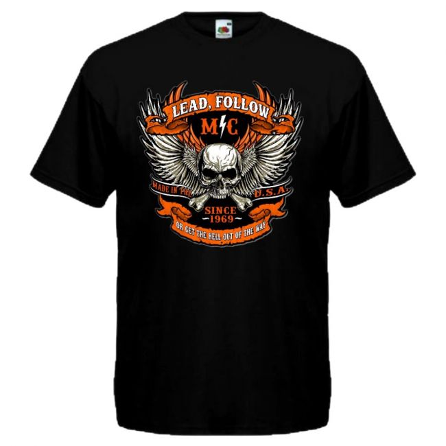 T-PAITA musta - LEAD, FOLLOW MC (417)