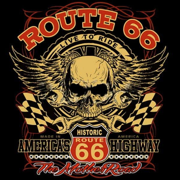 RTE 66 SKULL CHECKERED FLAGS (520)
