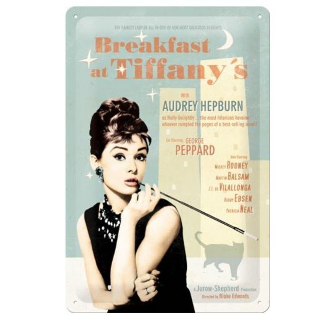 Kilpi 20x30 Breakfast at Tiffany's juliste sininen