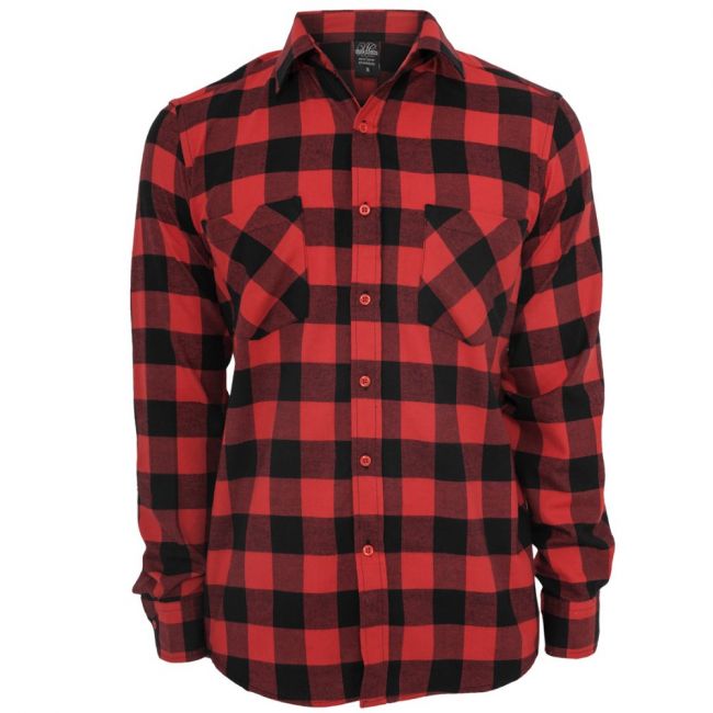 KAULUSPAITA - Checked Flanell Shirt RED - URBAN CLASSICS