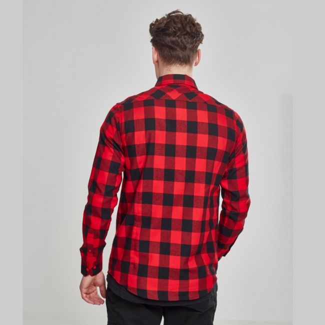 KAULUSPAITA - Checked Flanell Shirt RED - URBAN CLASSICS