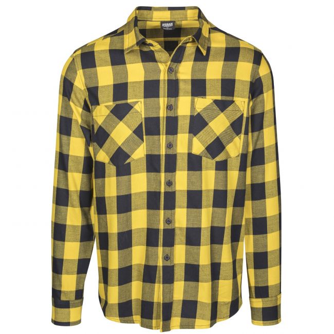 KAULUSPAITA - Checked Flanell Shirt HONEY - URBAN CLASSICS