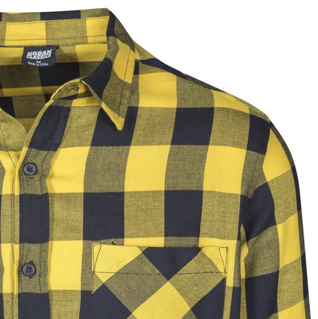 KAULUSPAITA - Checked Flanell Shirt HONEY - URBAN CLASSICS
