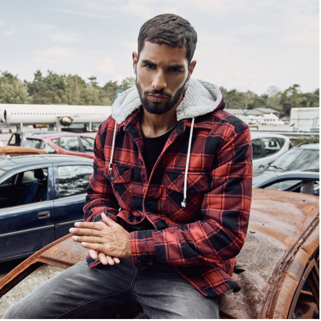 VUORELLINEN FLANELIPAITA Pu/Mu - Lumberjacket hooded