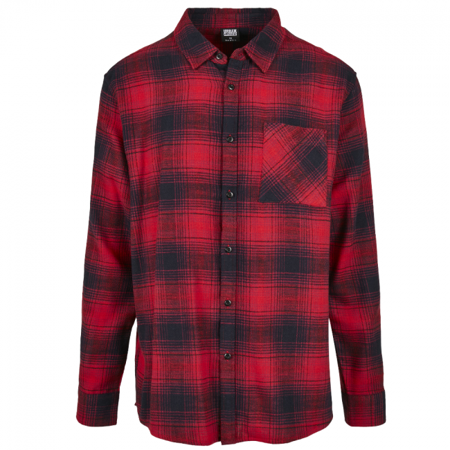 KAULUSPAITA - Oversized Checked Grunge Shirt - URBAN CLASSICS