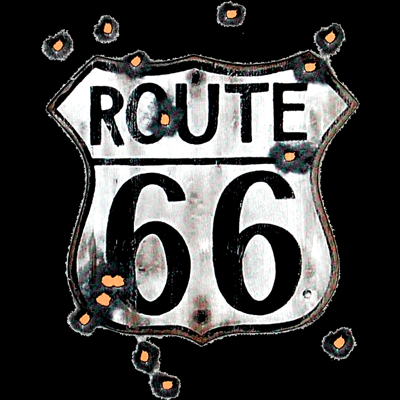 ROUTE 66 SIGN W/BULLET HOLE (416)