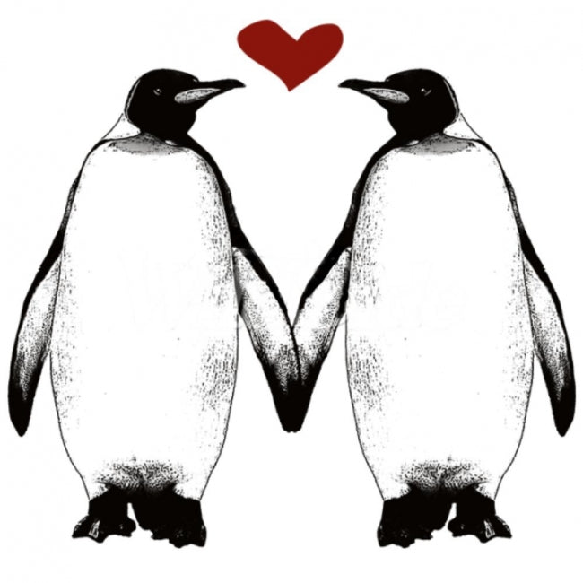 PENGUINS HOLDING FINS HEART (561A)