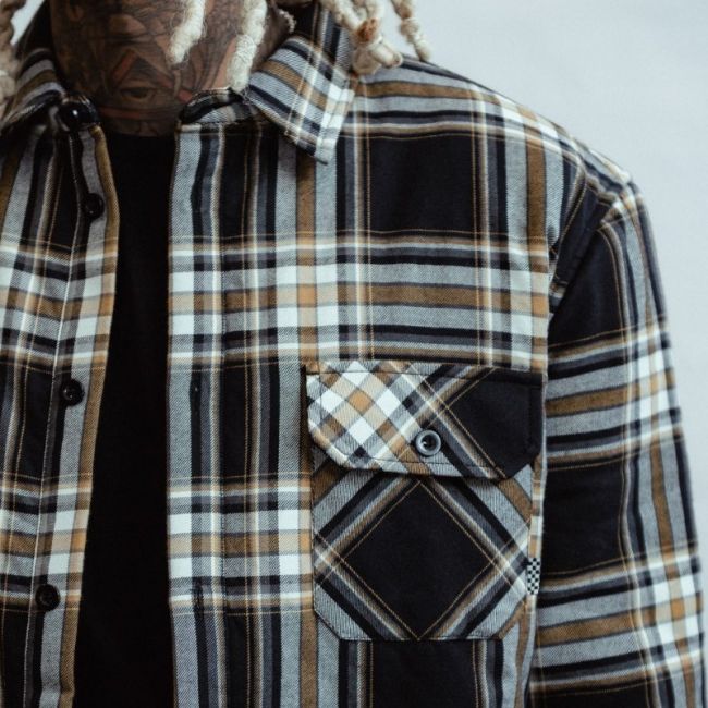 VUORELLINEN FLANELIPAITA - FLANNEL CHECKED OVERSHIRT MUSTARD