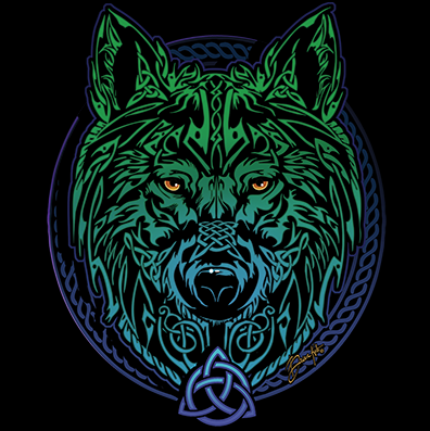 HUPPARI MUSTA - CELTIC WOLF (652)