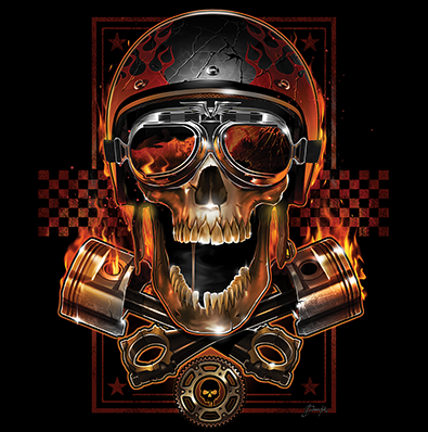 BIKER SKULL (666)