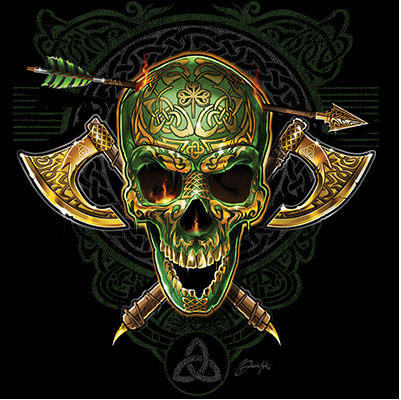 HUPPARI MUSTA - CELTIC SKULL (669)