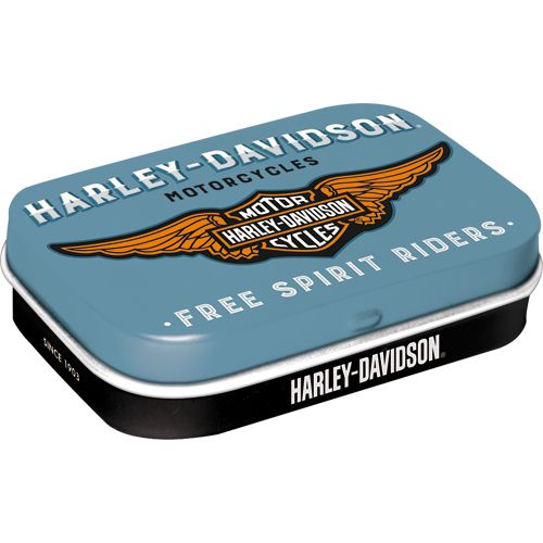 Pastillirasia Harley-Davidson logo sininen