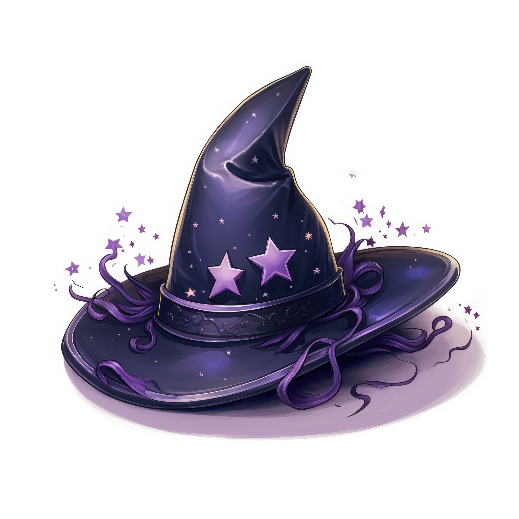 A dark purple witch hat with star pattern (paitakuva)
