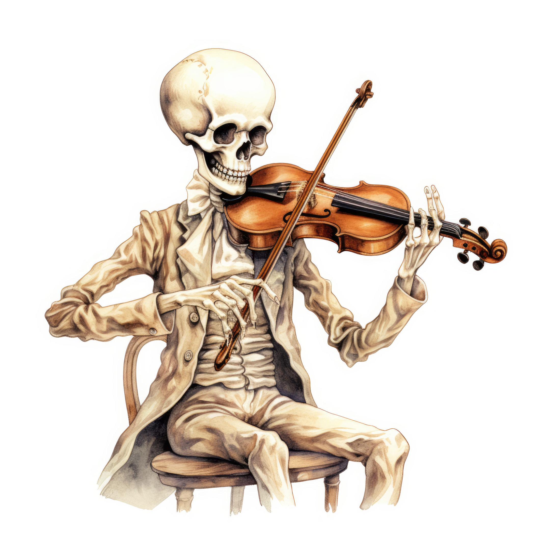A skeleton playing a violin 3 (paitakuva)