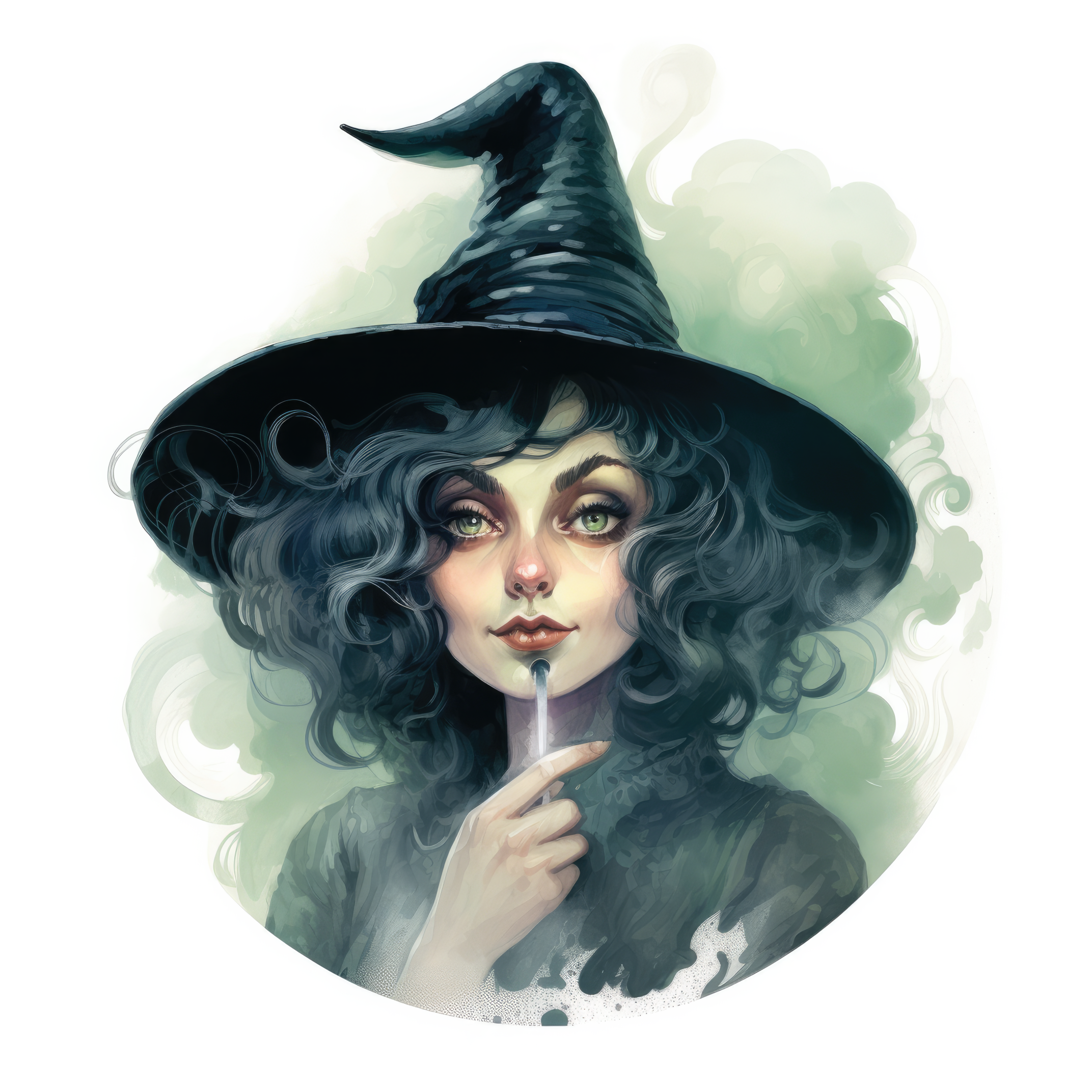 An ugly witch with a long nose is holding a potion 4 (paitakuva)