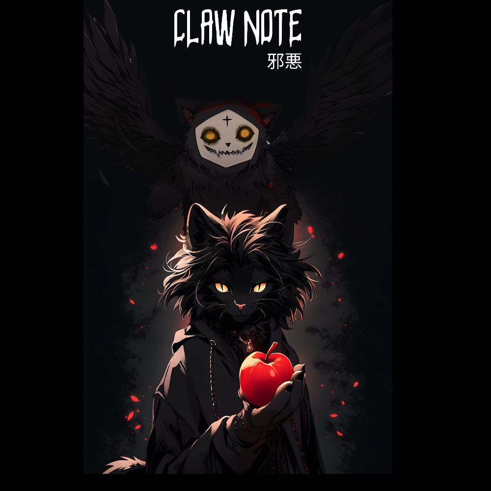 KISSALEFFA T-PAITA MUSTA - CLAW NOTE