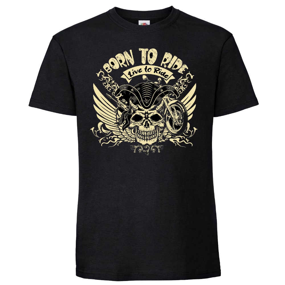VAUHTI T-PAITA MUSTA - BORN TO RIDE LIVE TO RIDE (00 64)