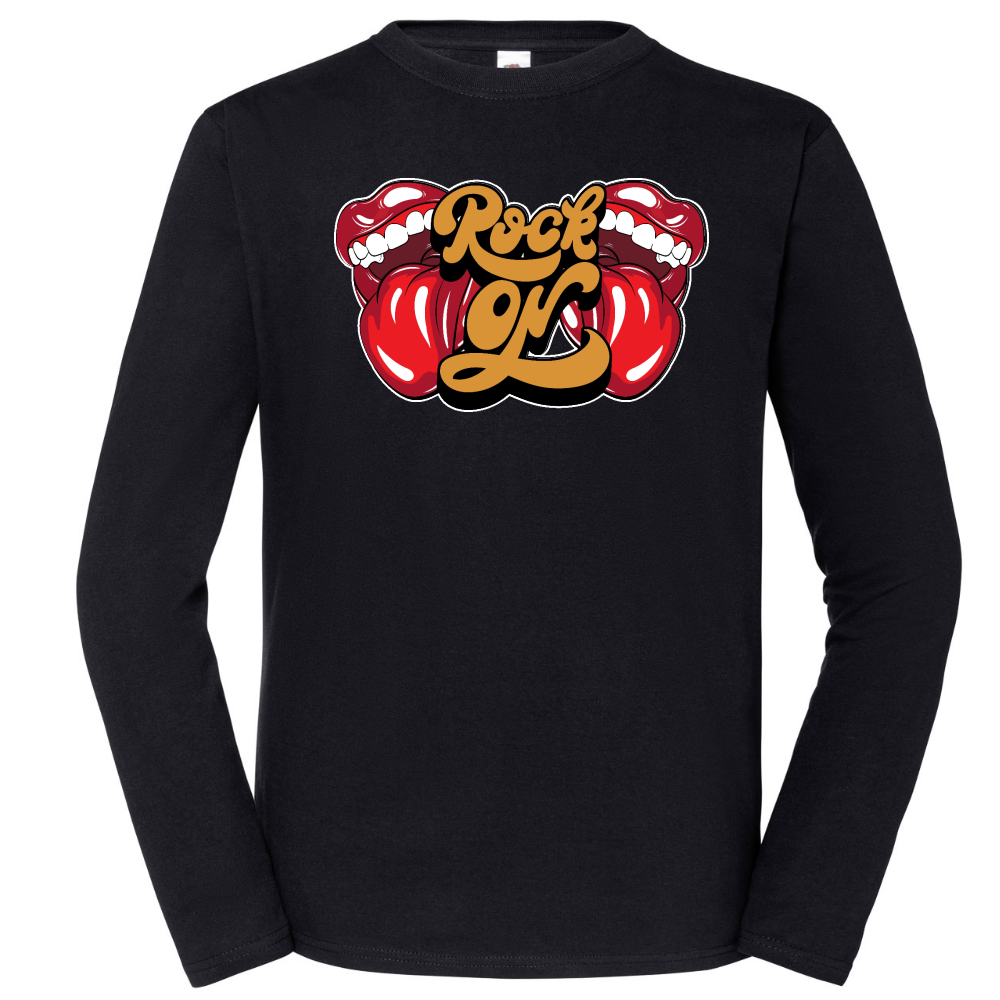 PITKÄHIHAINEN T-PAITA MUSTA - ROCK ON (2902)