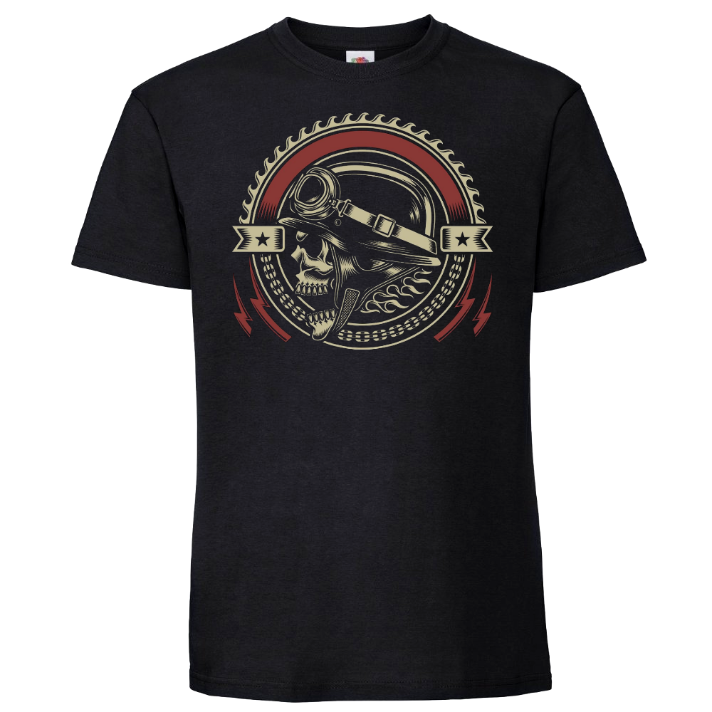 VAUHTI T-PAITA MUSTA - CUSTOM SKULL (0083)