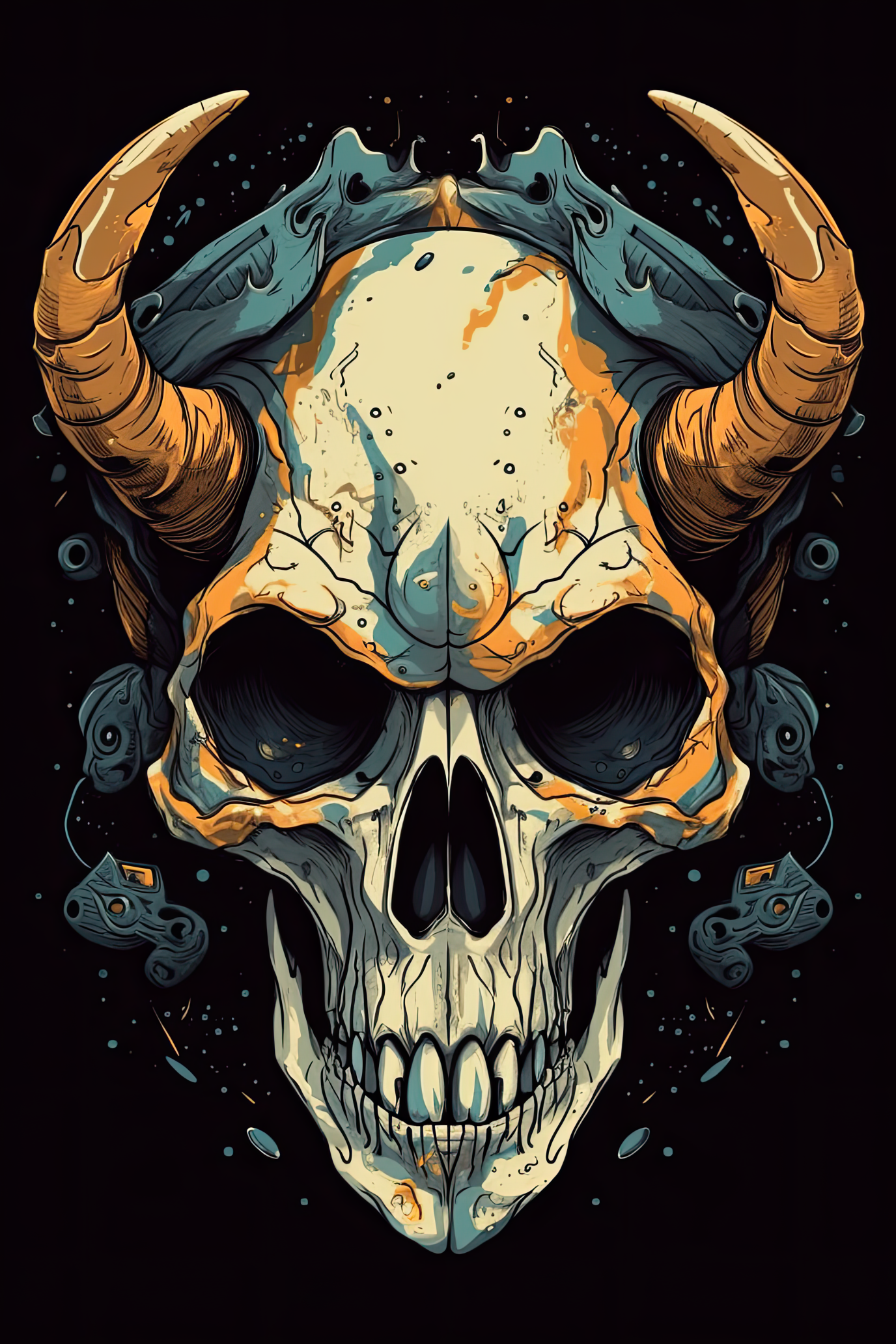 Cartoon Animal skull Tshirt design 1 (Paitakuva)