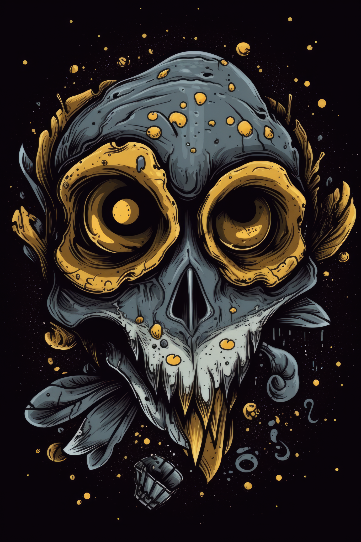 NAISTEN PAITA - Cartoon Bird skull
