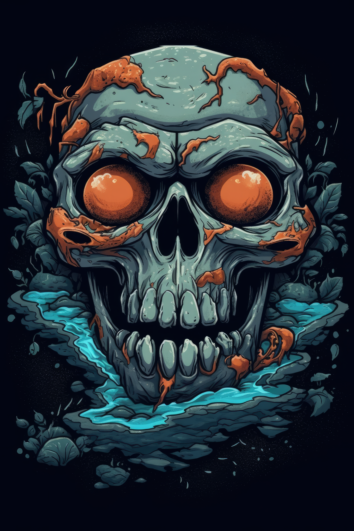Cartoon Cyclops skull Tshirt design 2 (Paitakuva)