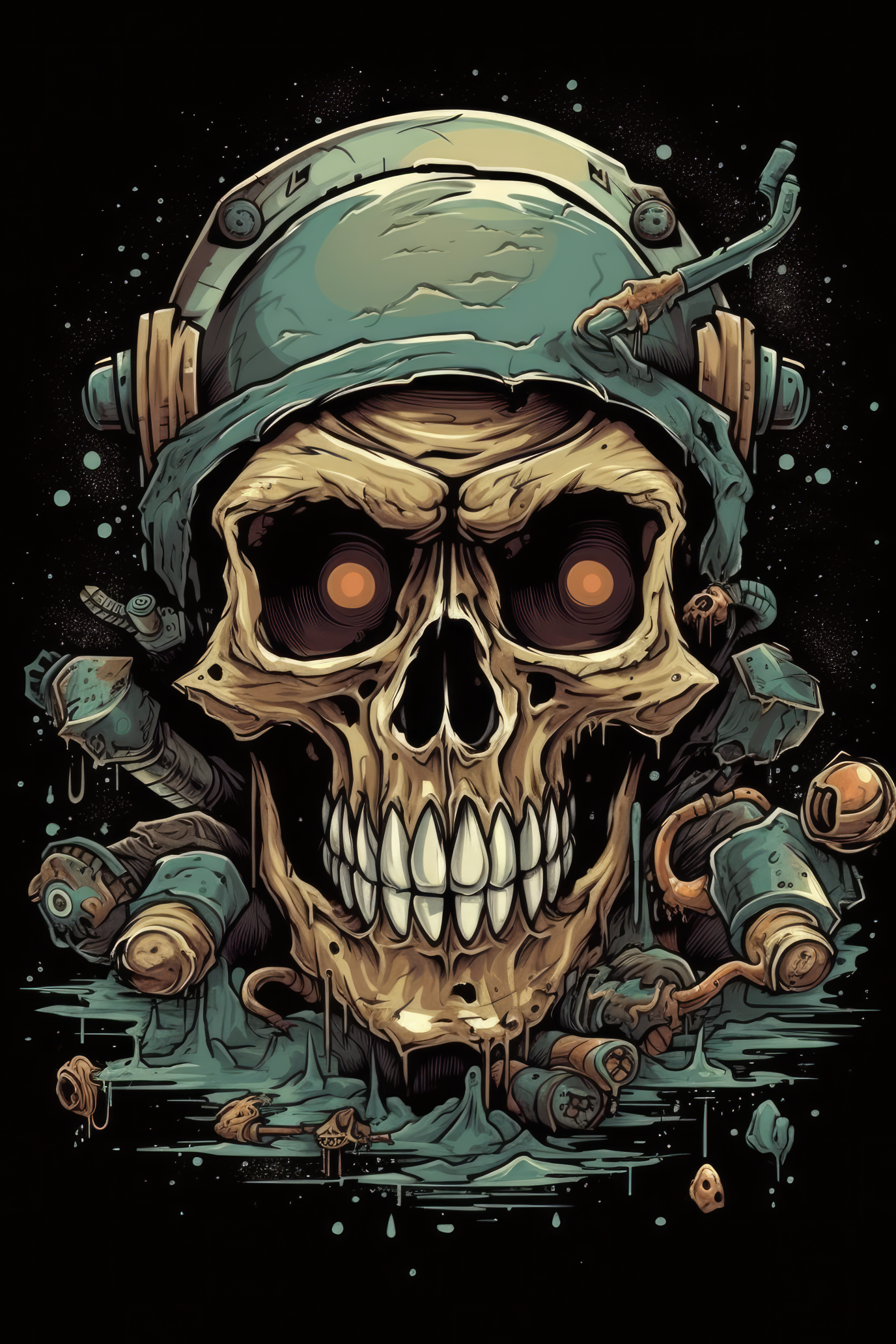 Cartoon Giant skull Tshirt design 1 (Paitakuva)