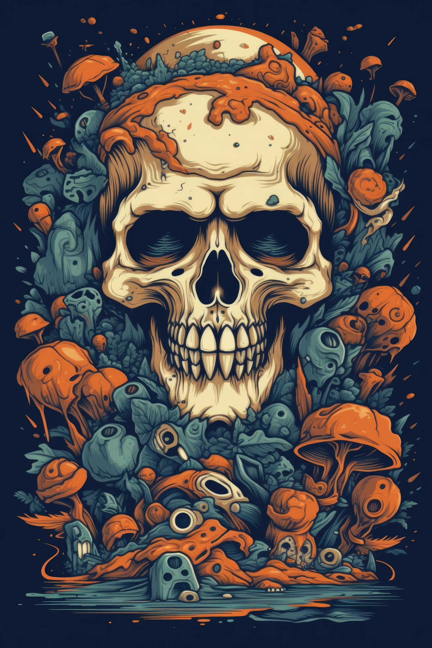 Cartoon Giant skull Tshirt design 2 (Paitakuva)