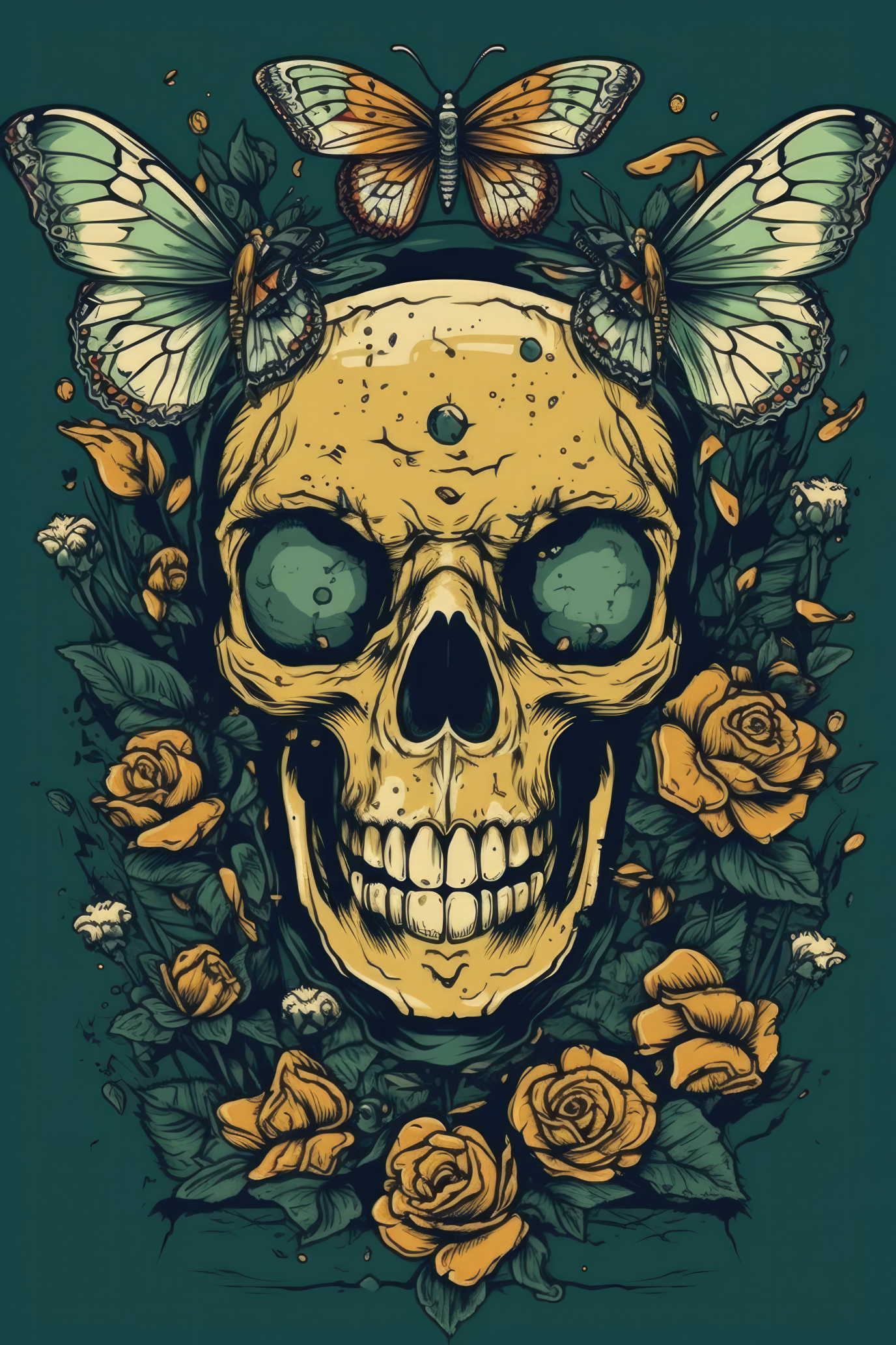 Cartoon Insect skull Tshirt design (Paitakuva)