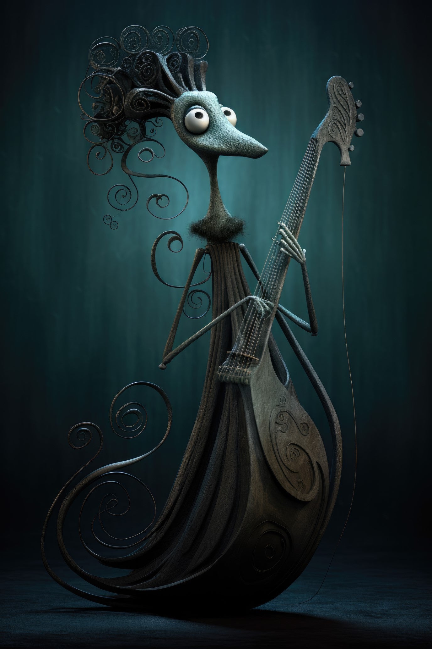 Character with aeolian harp (paitakuva)