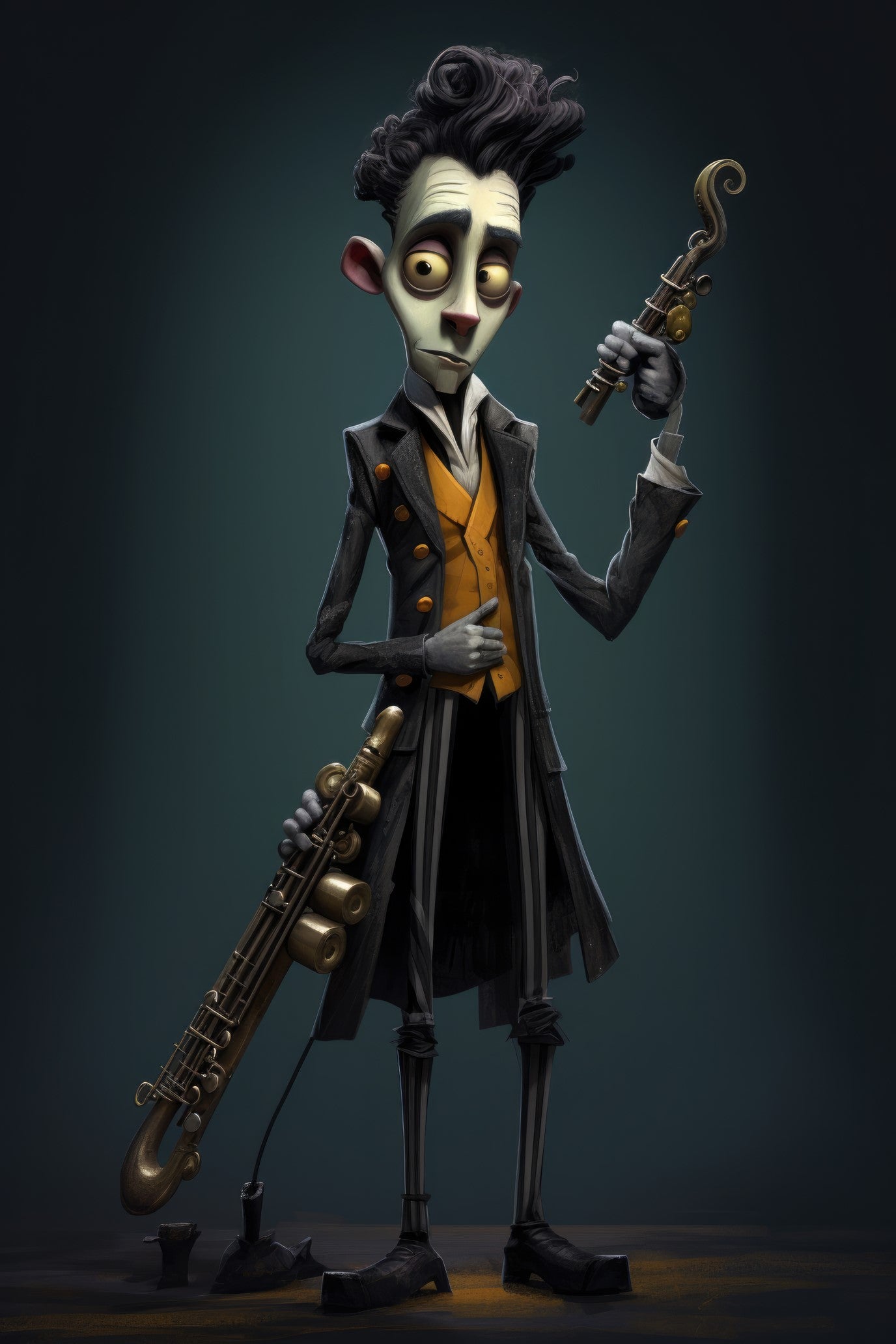 Character with bass clarinet 3 (paitakuva)