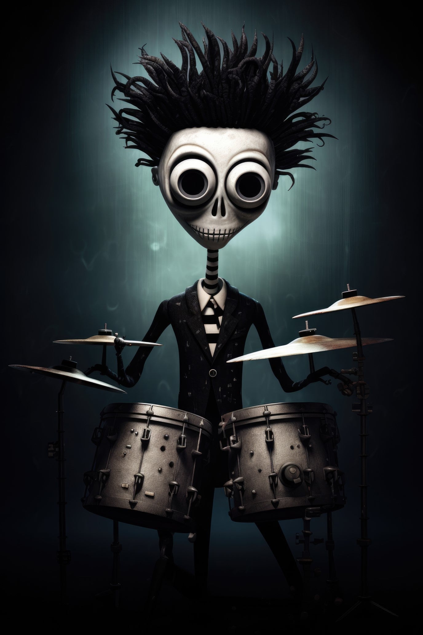 Character with bass drum (paitakuva)