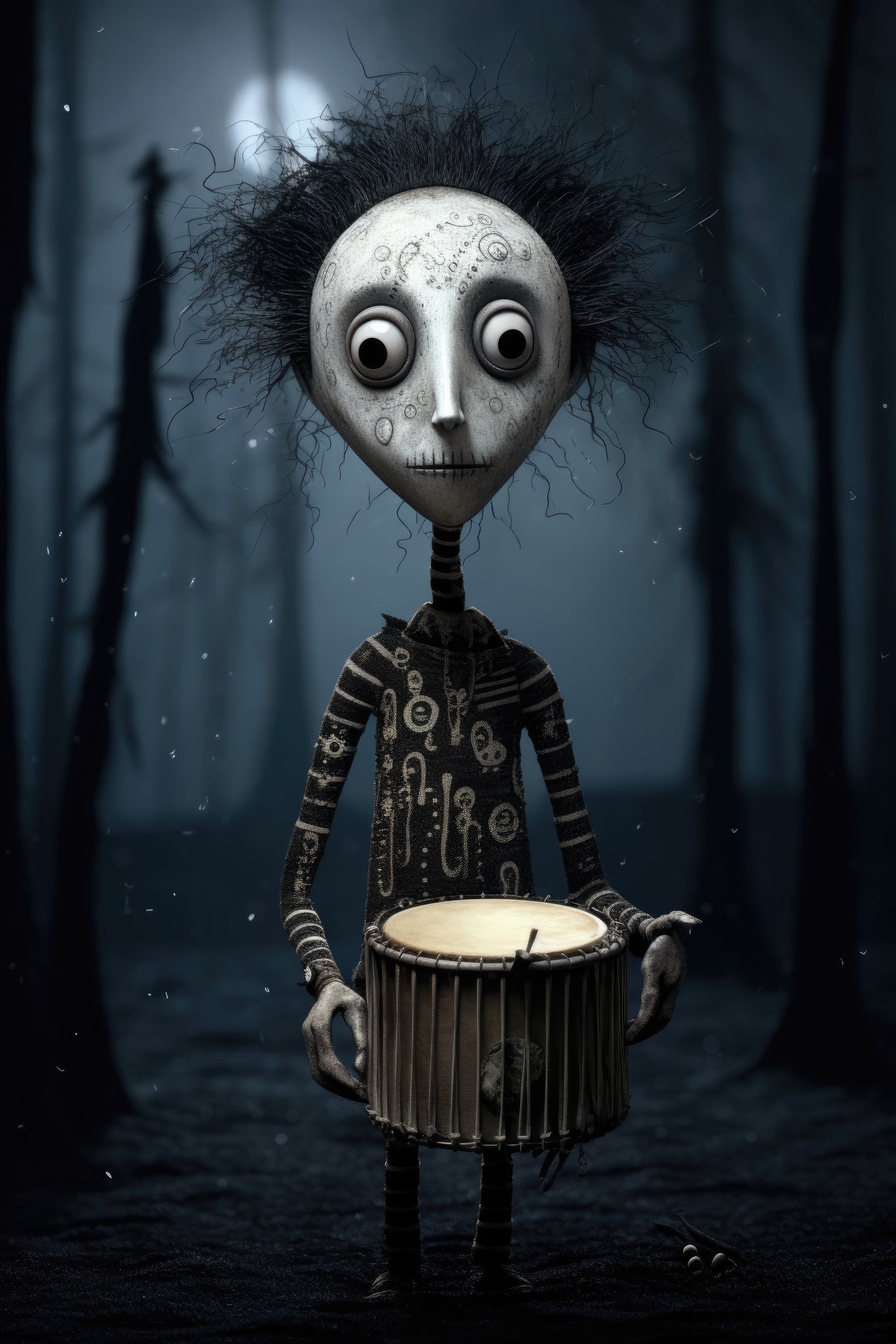 Character with bata drum (paitakuva)