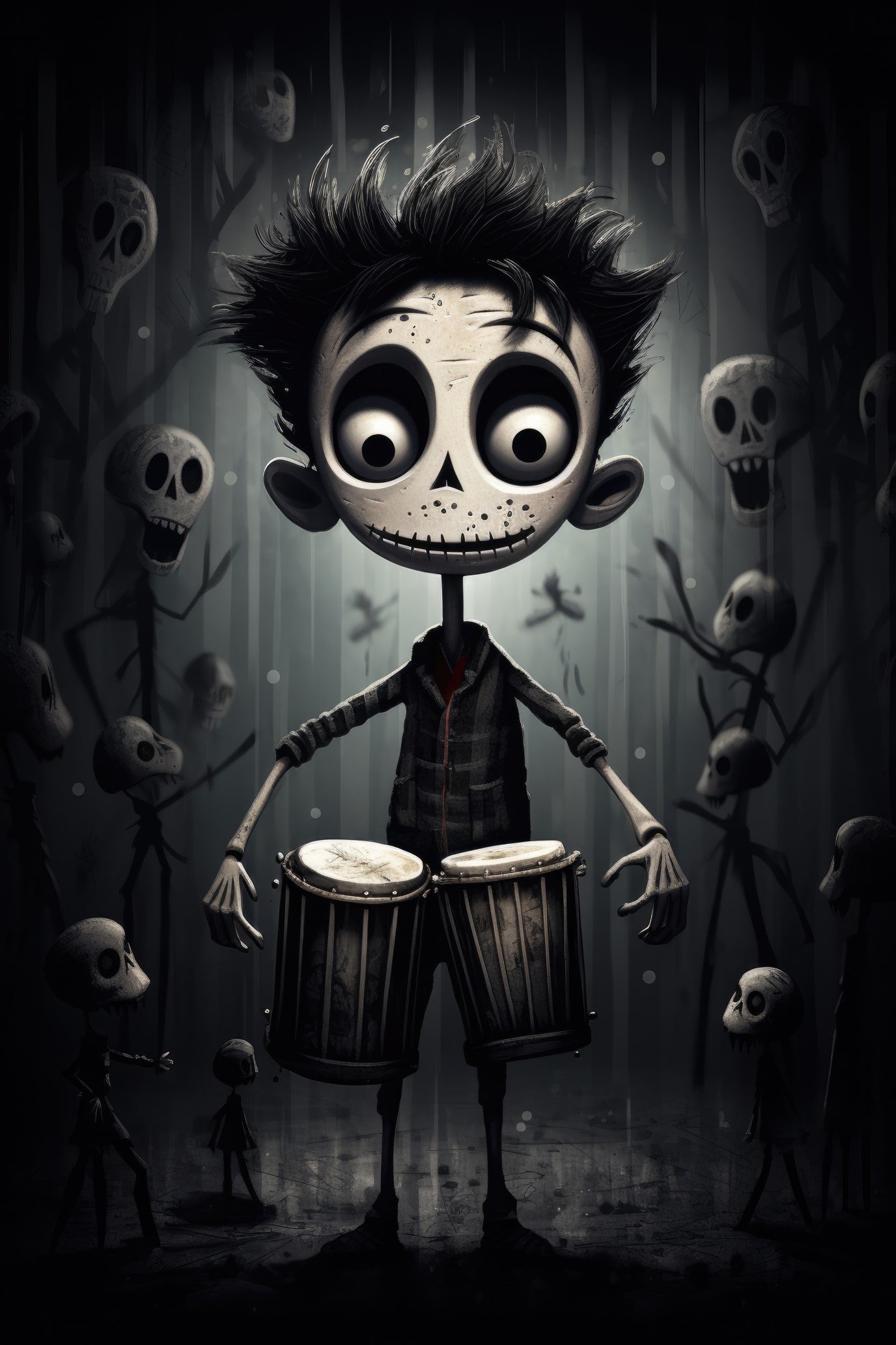 Character with bongo drums 2 (paitakuva)