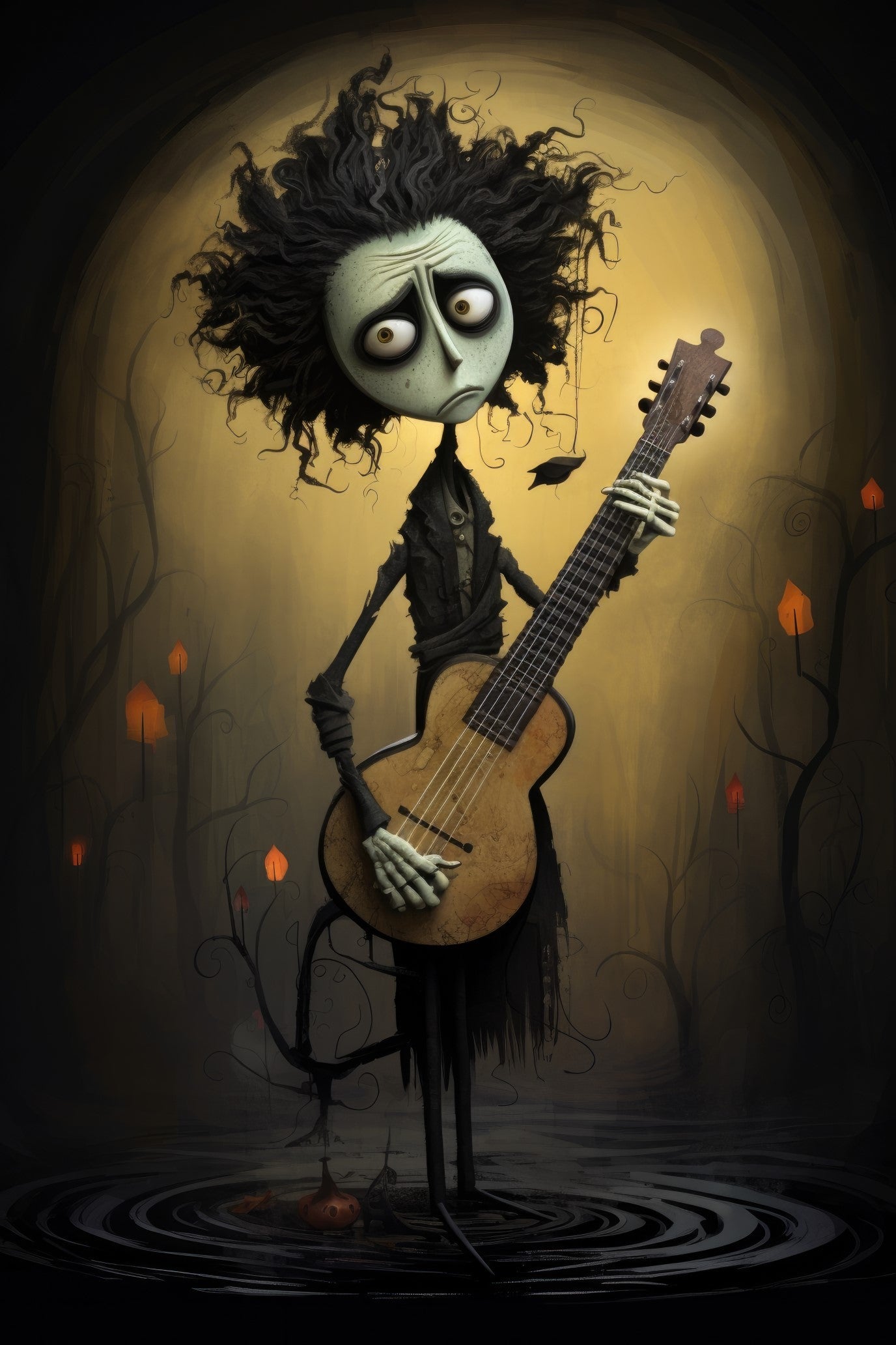 Character with bouzouki 3 (paitakuva)