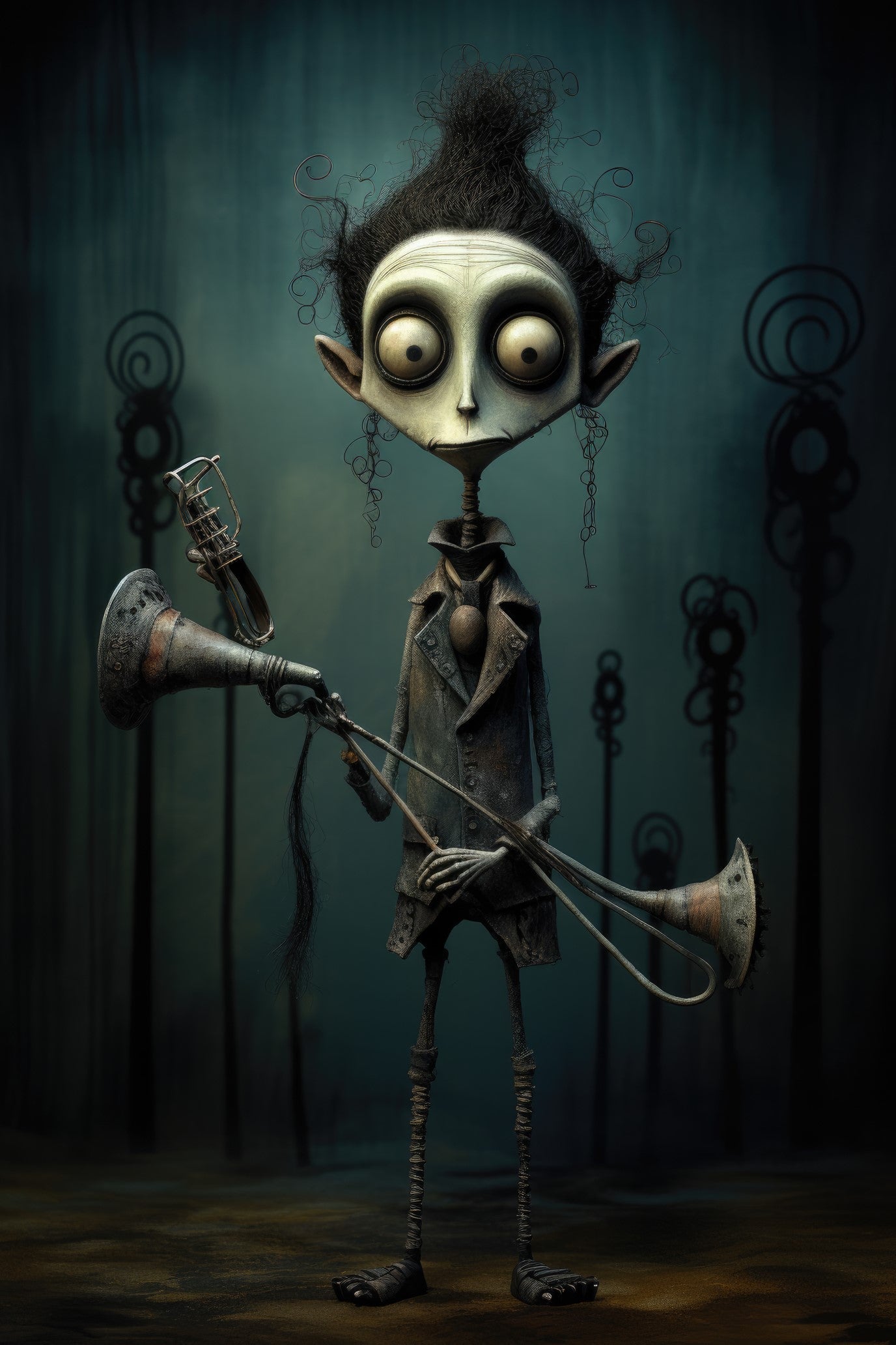 Character with bugle (paitakuva)