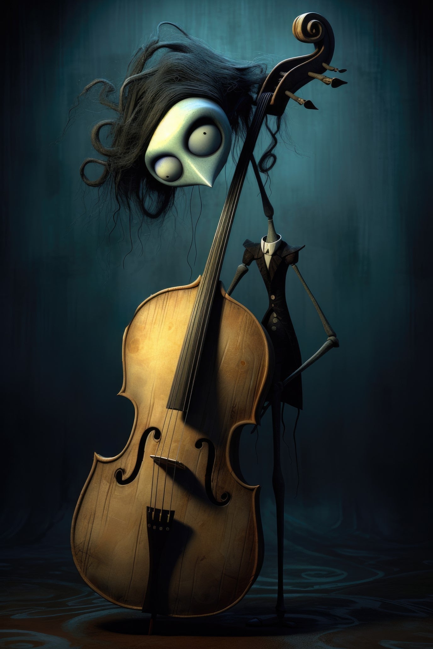 Character with double bass 1 (paitakuva)