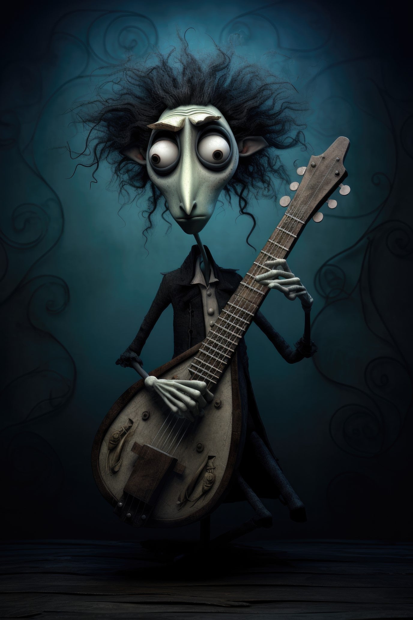 Character with dulcimer 1 (paitakuva)