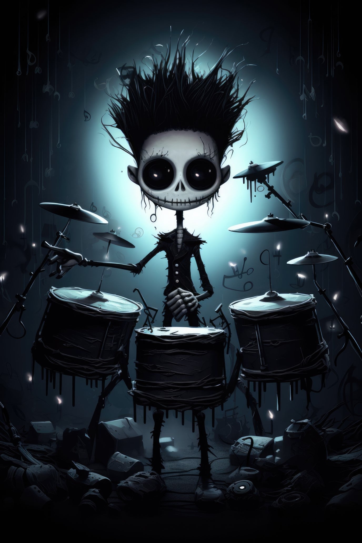 Character with electronic drum kit 3 (paitakuva)
