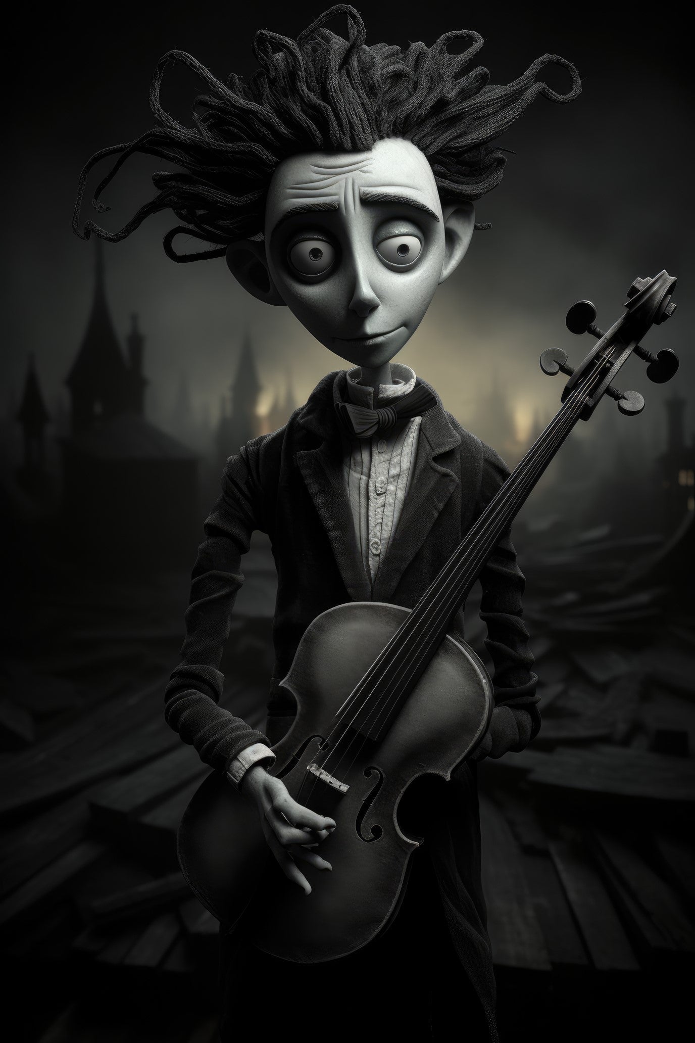 Character with fiddle 2 (paitakuva)