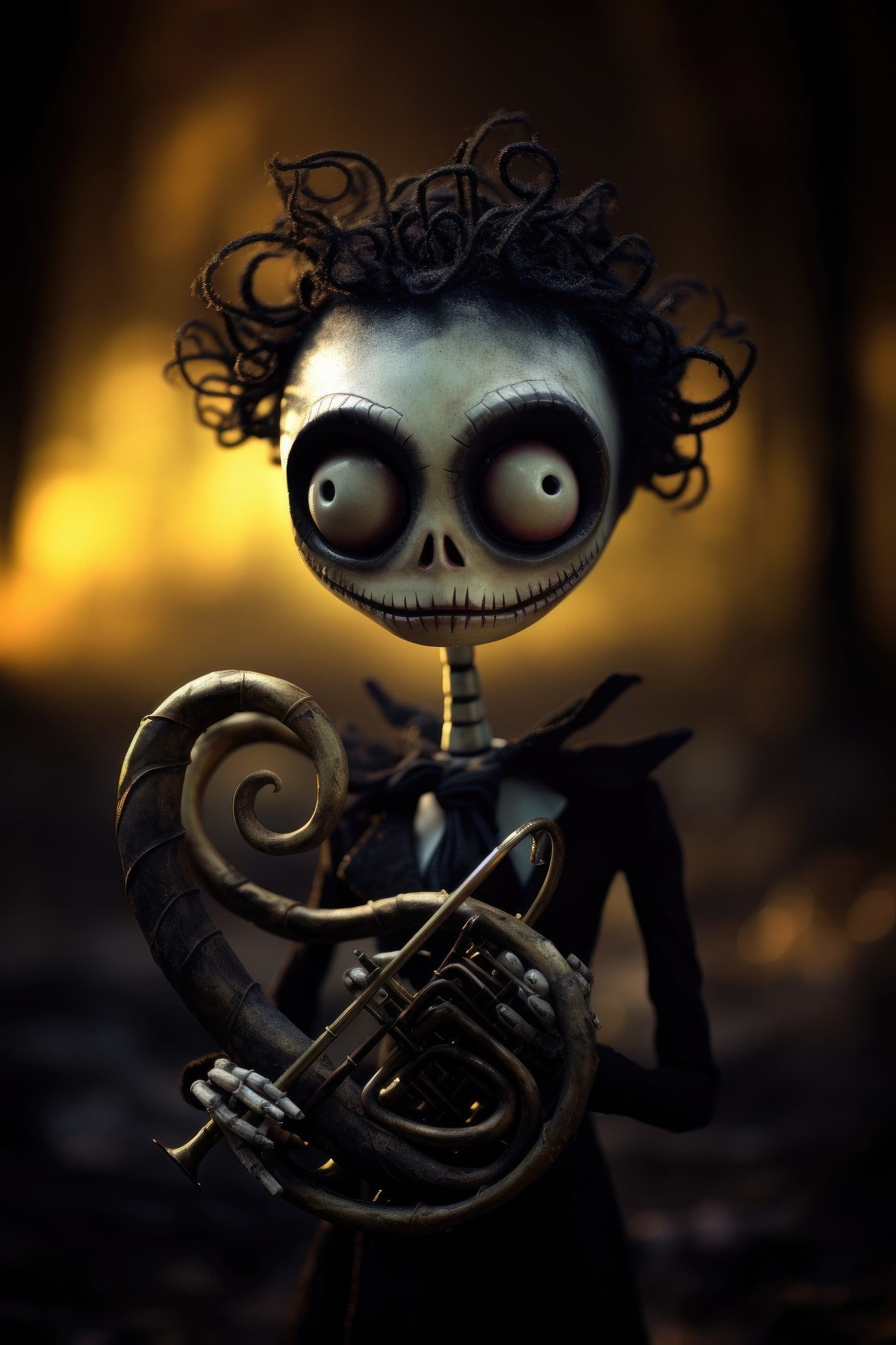 Character with french horn 1 (paitakuva)