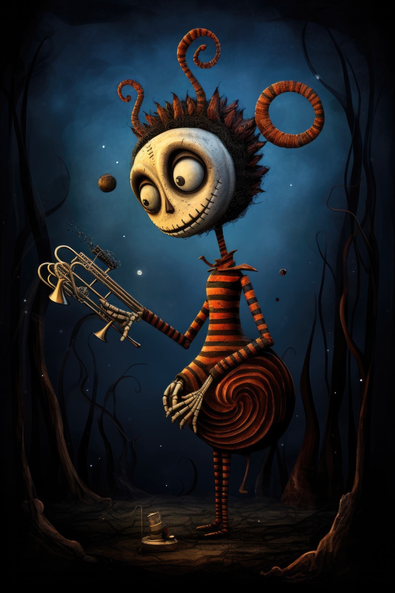 Character with french horn 3 (paitakuva)