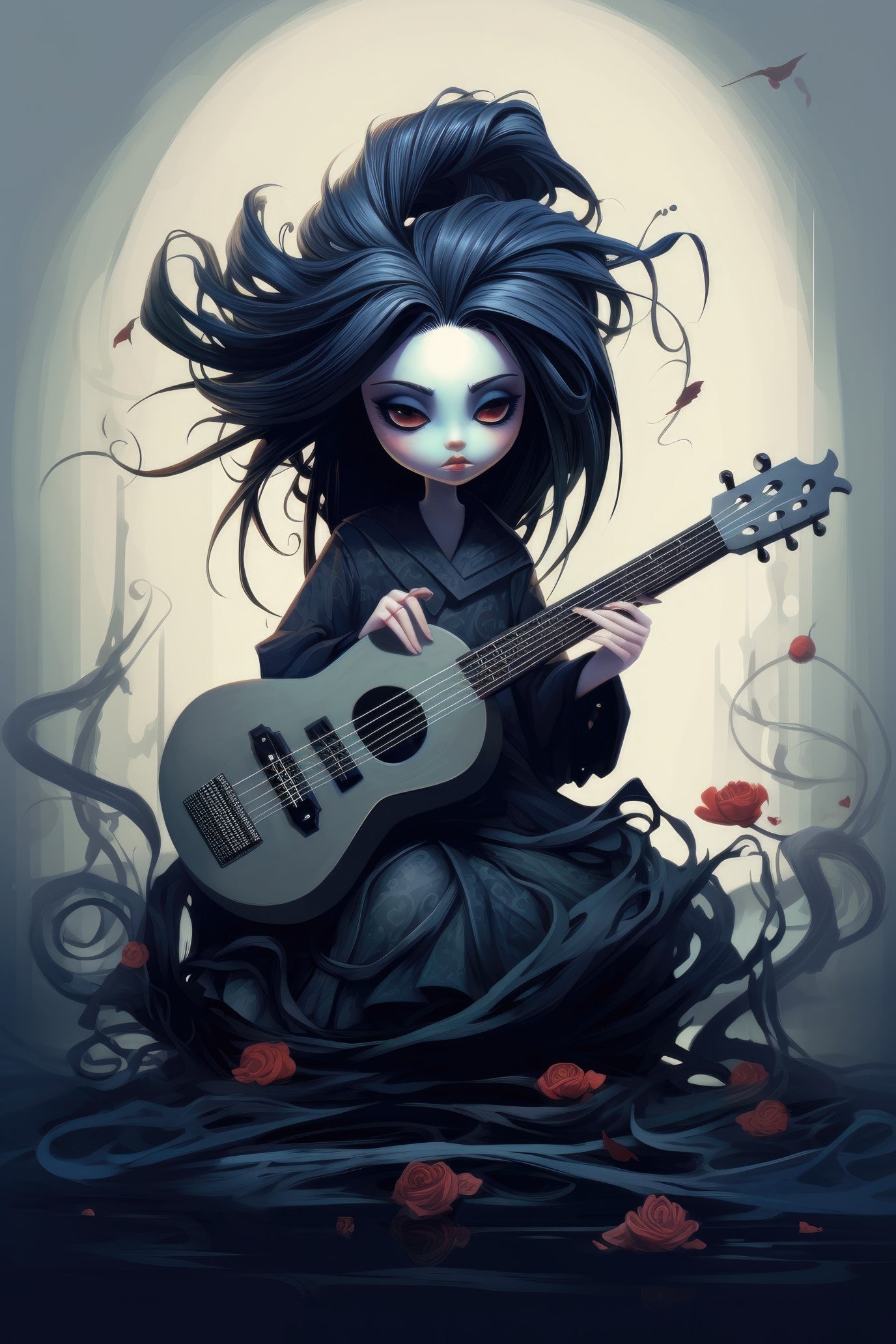 Character with guqin (paitakuva)