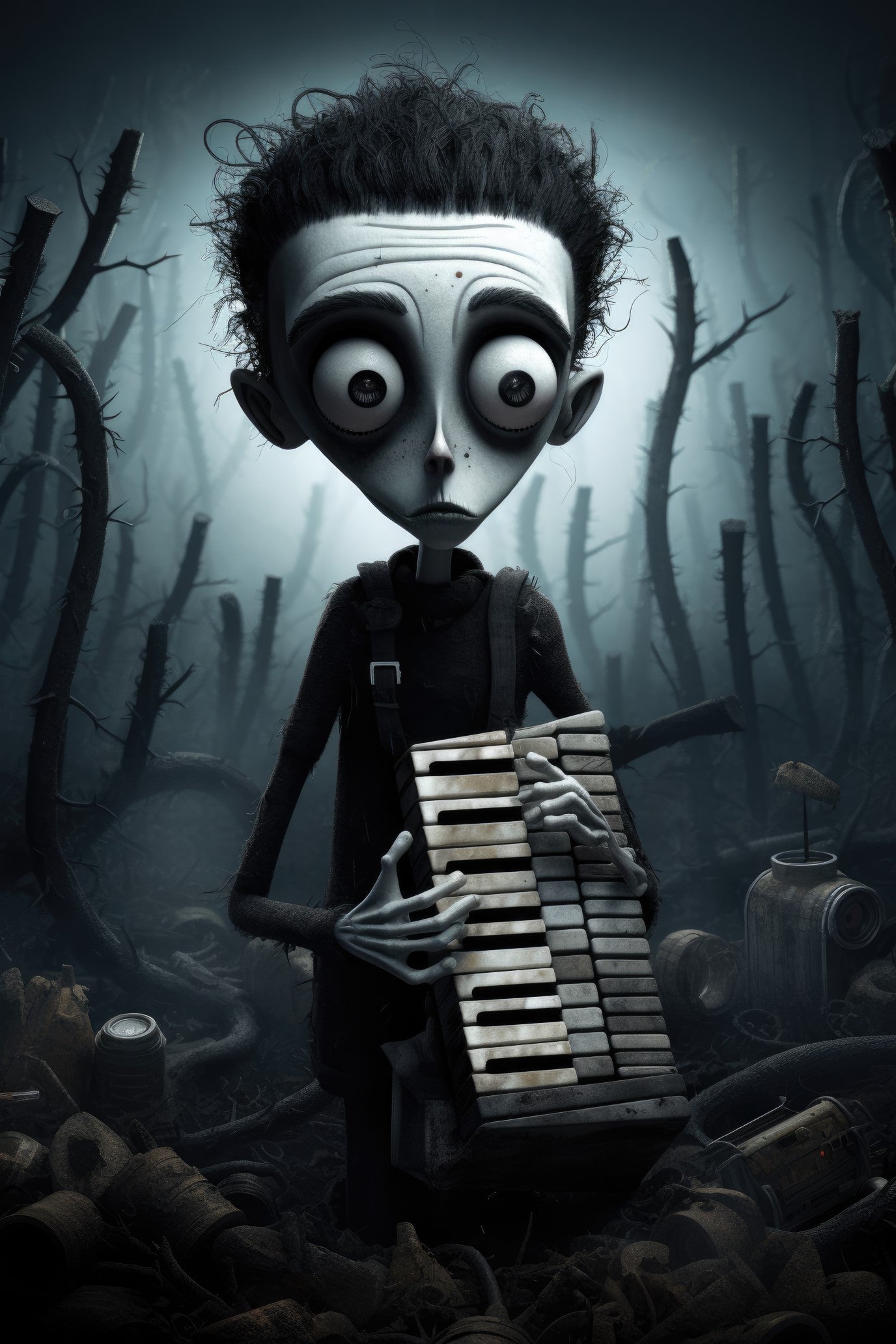 Character with harmonica (paitakuva)