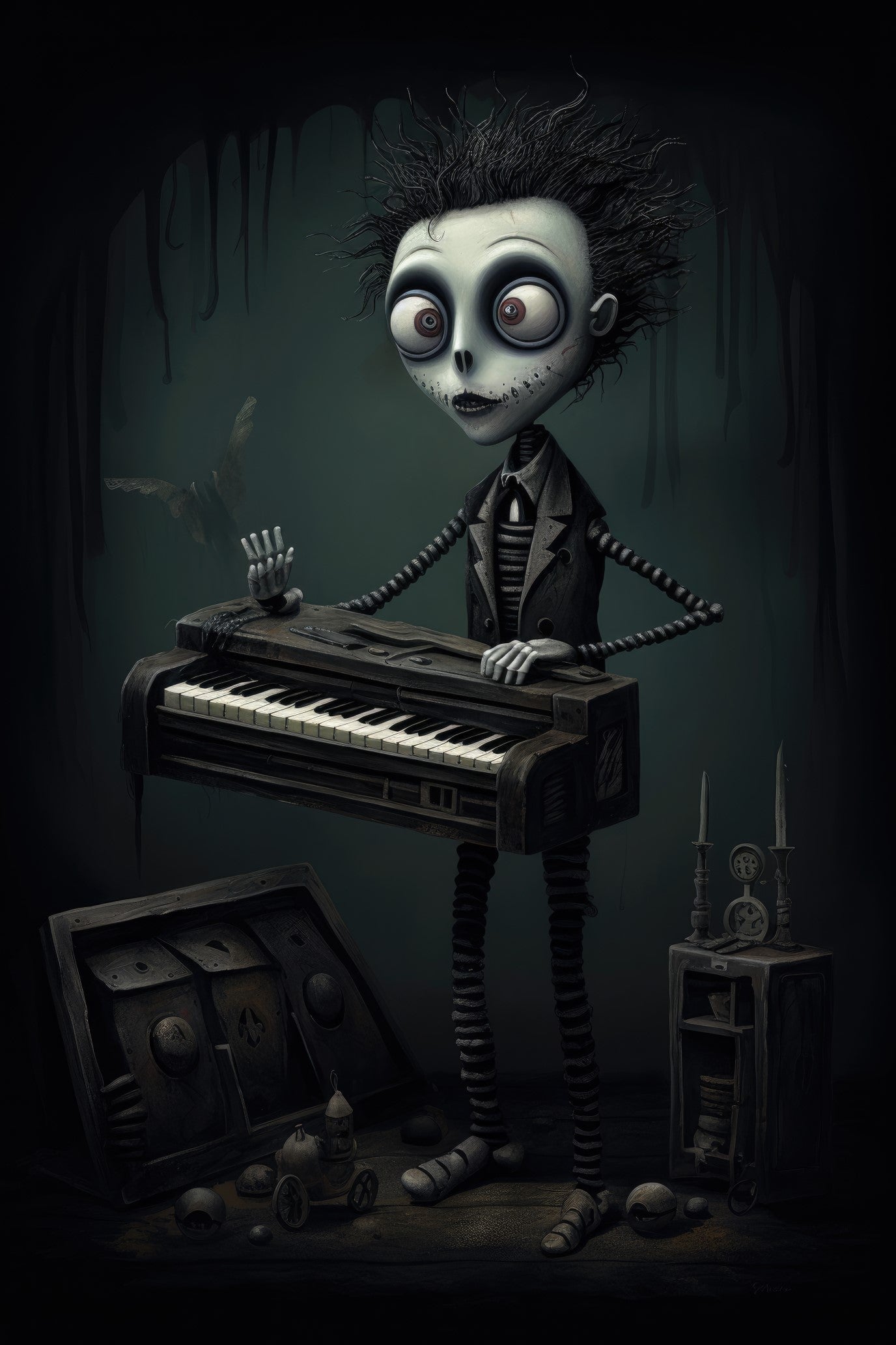 Character with harmonium 2 (paitakuva)
