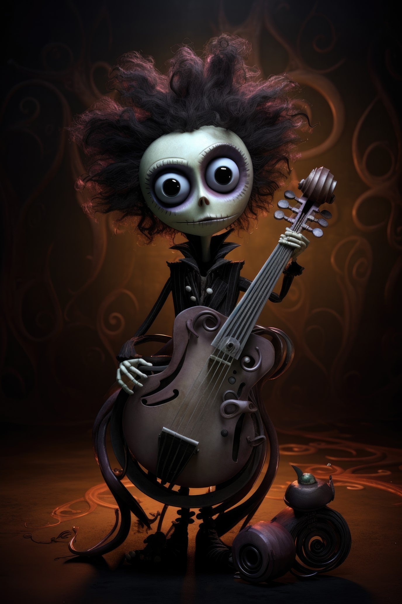 Character with hurdy-gurdy 3 (paitakuva)