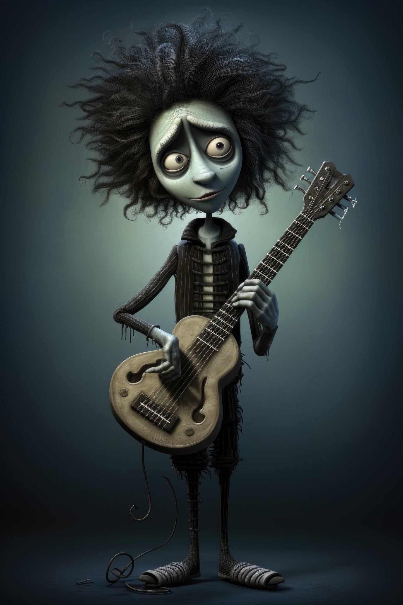 Character with lute 1 (paitakuva)