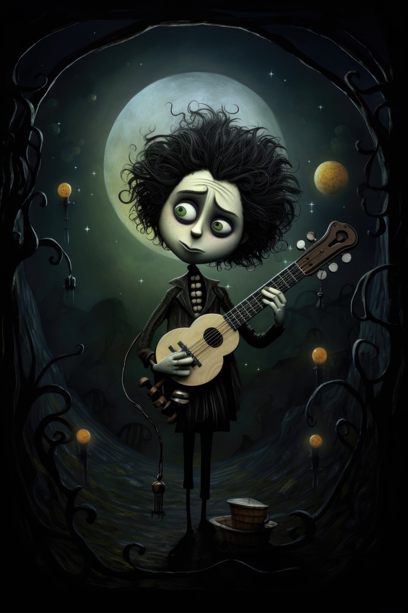 Character with lute 2 (paitakuva)